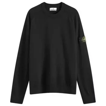 Шерстяной джемпер с круглым вырезом Geelong Stone Island, черный