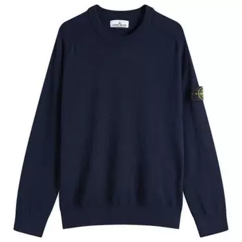 Шерстяной джемпер с круглым вырезом Geelong Stone Island, синий