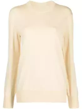 Шерстяной джемпер с круглым вырезом JIL SANDER, нейтральный