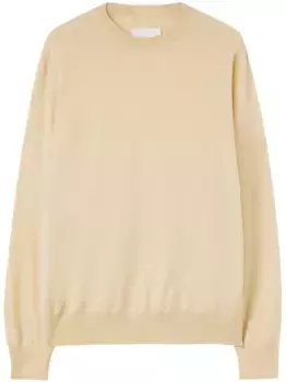 Шерстяной джемпер с круглым вырезом JIL SANDER, нейтральный