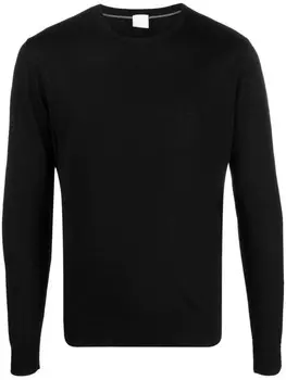 Шерстяной джемпер с круглым вырезом Pal Zileri, черный