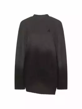 Шерстяной джемпер с логотипом The ATTICO, серый