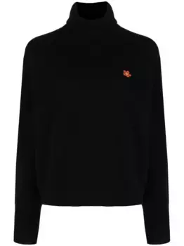 Шерстяной джемпер с нашивкой Boke Flower KENZO, черный