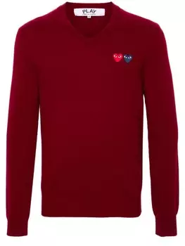Шерстяной джемпер с нашивкой Comme Des Garons Play, красный