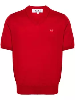 Шерстяной джемпер с нашивкой Comme Des Garons Play, красный