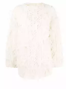 Шерстяной джемпер с перьями VALENTINO GARAVANI, нейтральный