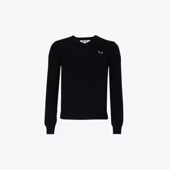 Шерстяной джемпер с принтом heart Comme des Garons, черный