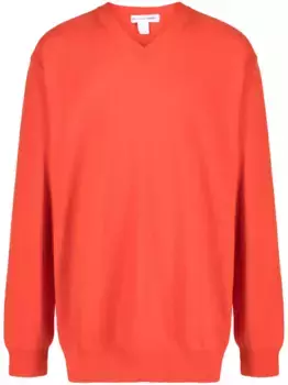 Шерстяной джемпер с V-образным вырезом Comme Des Garons Shirt, оранжевый