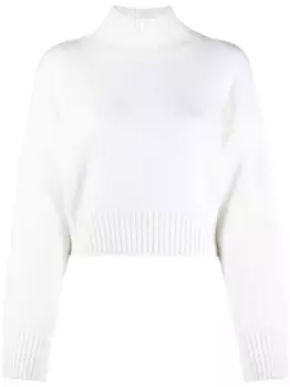 Шерстяной джемпер с воротником-стойкой Fabiana Filippi, белый