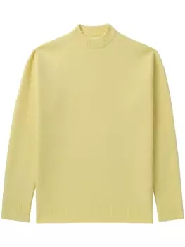 Шерстяной джемпер с воротником-стойкой Jil Sander, желтый