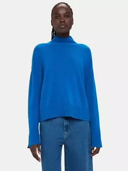 Шерстяной джемпер с воротником-воронкой с двойной отделкой Whistles, синий