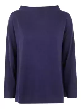 Шерстяной джемпер с вырезом-лодочкой Liviana Conti, синий