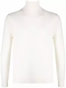 Шерстяной джемпер с высоким воротником Dell'oglio, белый