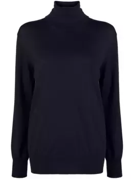 Шерстяной джемпер с высоким воротником JIL SANDER, синий