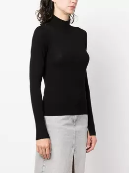 Шерстяной джемпер с высоким воротником Patrizia Pepe, черный