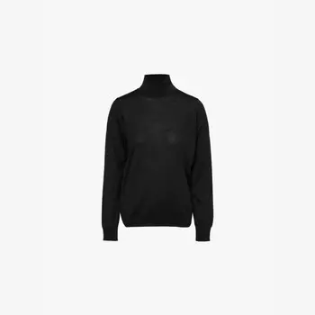 Шерстяной джемпер с высоким воротом в процессе работы Maison Margiela, черный