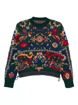 Шерстяной джемпер SACAI, зеленый
