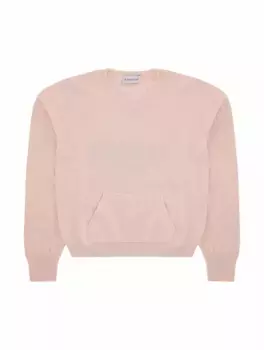 Шерстяной джемпер со стразами Moncler, розовый