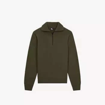 Шерстяной джемпер свободного кроя с полумолнией The Kooples, цвет kaki