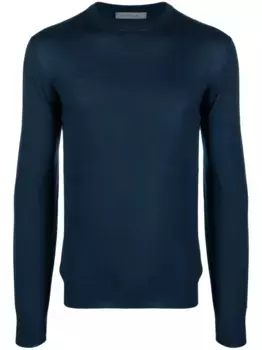 Шерстяной джемпер тонкой вязки Corneliani, синий
