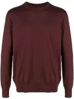 Шерстяной джемпер тонкой вязки JIL SANDER, коричневый