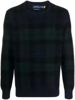 Шерстяной джемпер в клетку POLO RALPH LAUREN, зеленый