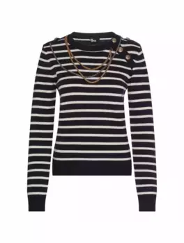Шерстяной джемпер в полоску The Kooples, полосатый