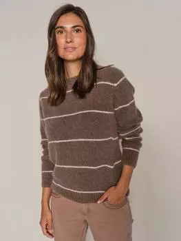 Шерстяной джемпер в тонкую полоску от thora MOS MOSH, цвет Pine Bark