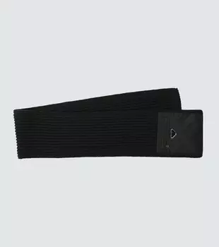 Шерстяной габардиновый шарф из Re-Nylon Prada
