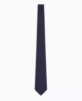 Шерстяной галстук шириной 7,5 см Emporio Armani, темно-синий