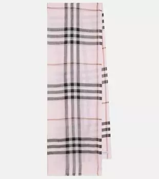 Шерстяной и шелковый шарф Burberry, Pale Candy Pink