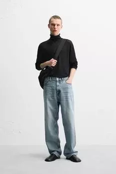 Шерстяной и шелковый свитер ZARA, черный