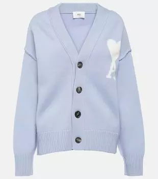 Шерстяной кардиган ami de cur Ami Paris, синий