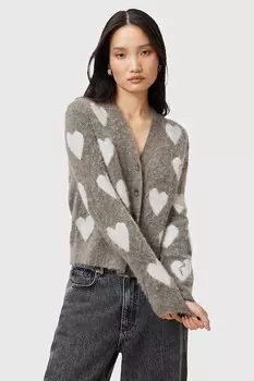 Шерстяной кардиган AMORA Allsaints, зеленый