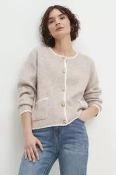 Шерстяной кардиган Answear Lab, бежевый