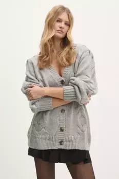 Шерстяной кардиган Answear Lab, серый