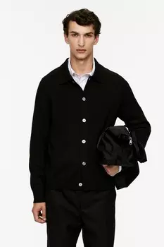 Шерстяной кардиган Arket, черный