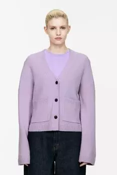 Шерстяной кардиган Arket, фиолетовый