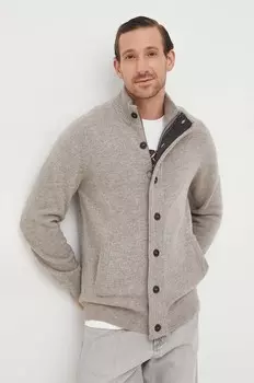 Шерстяной кардиган Barbour, серый