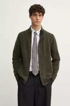 Шерстяной кардиган Barbour, зеленый