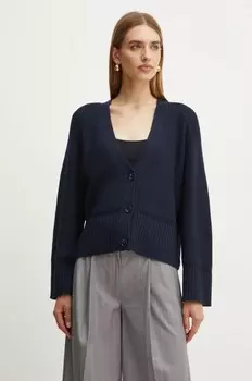 Шерстяной кардиган Boss Orange, темно-синий