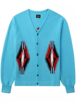 Шерстяной кардиган Chimayo с V-образным вырезом Needles, синий