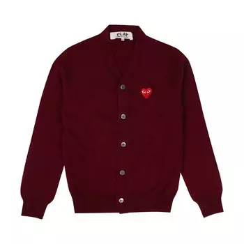 Шерстяной кардиган Comme des Garons PLAY Heart, бордовый
