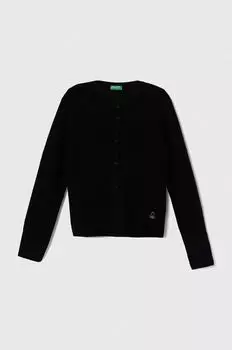 Шерстяной кардиган для детей United Colors of Benetton, черный
