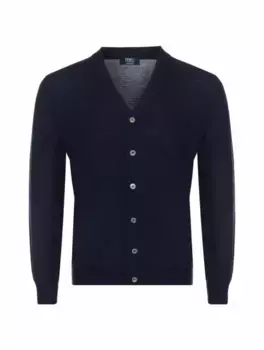 Шерстяной кардиган Fedeli, тёмно-синий