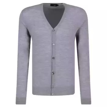 Шерстяной кардиган ff gg Merino Cardi стандартного кроя Hackett London, серый