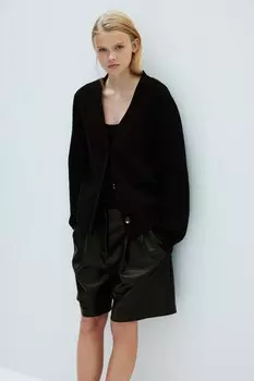 Шерстяной кардиган H&M, черный