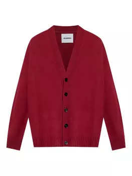 Шерстяной кардиган Jil Sander, красный