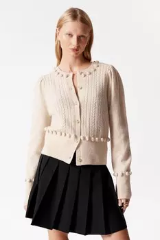 Шерстяной кардиган косой вязки & Other Stories, бежевый