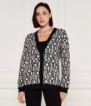 Шерстяной кардиган Loose fit Liu Jo, черный